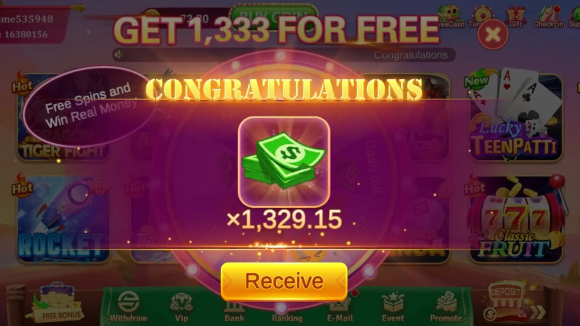 luck33 download free spins